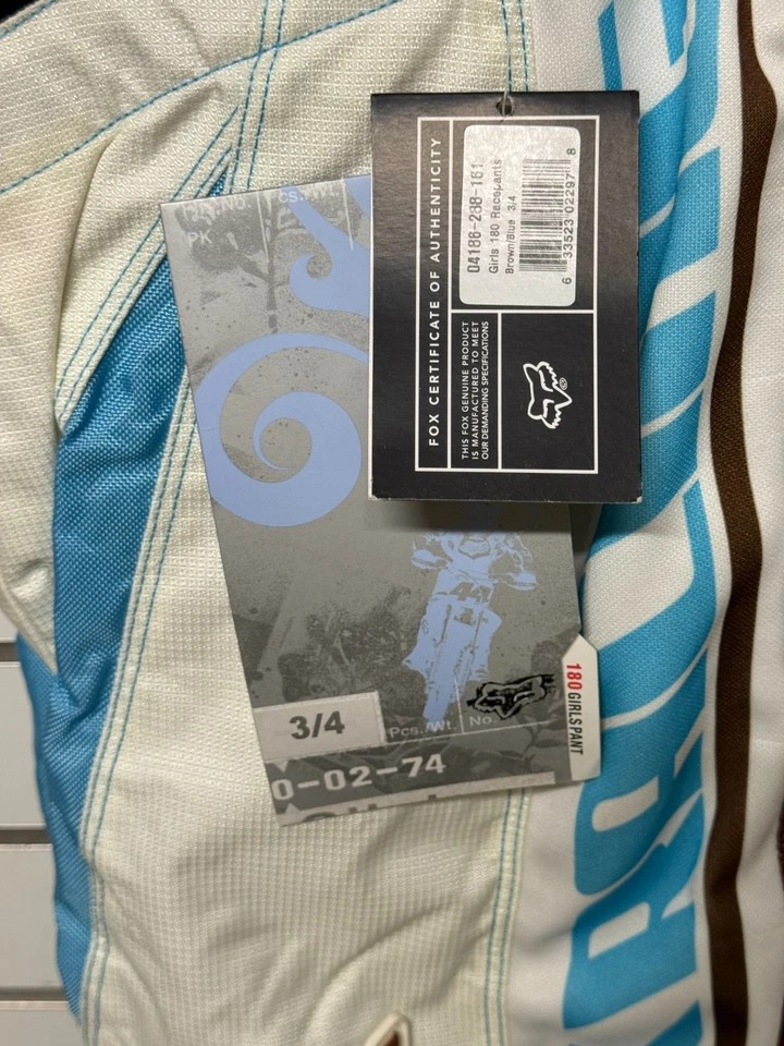 Fox Racing Girls 180 Motocross Brown/Blue Racepants 3/4
