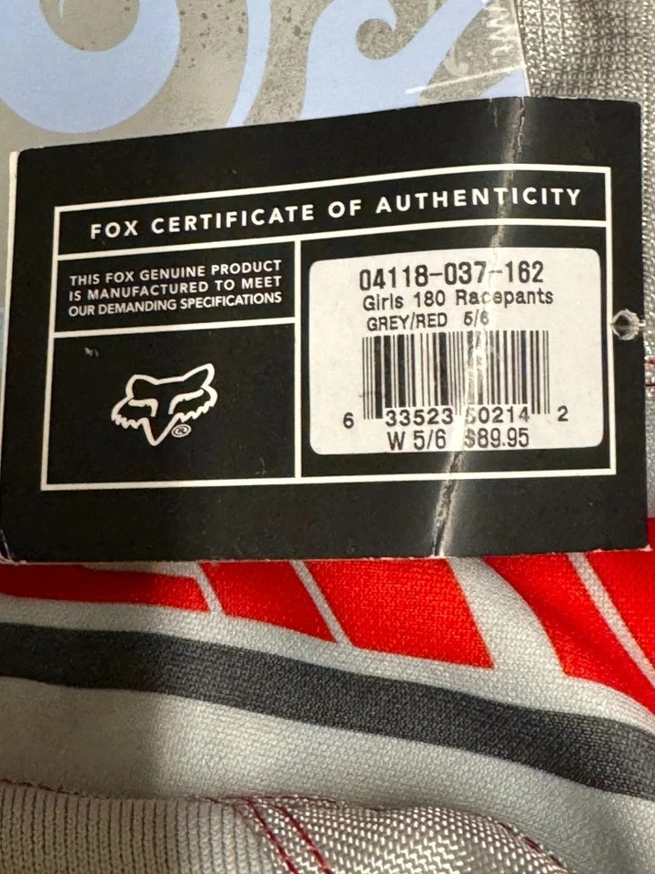 Fox Racing Girls 180 Motocross Racepants Grey/Red 5/6