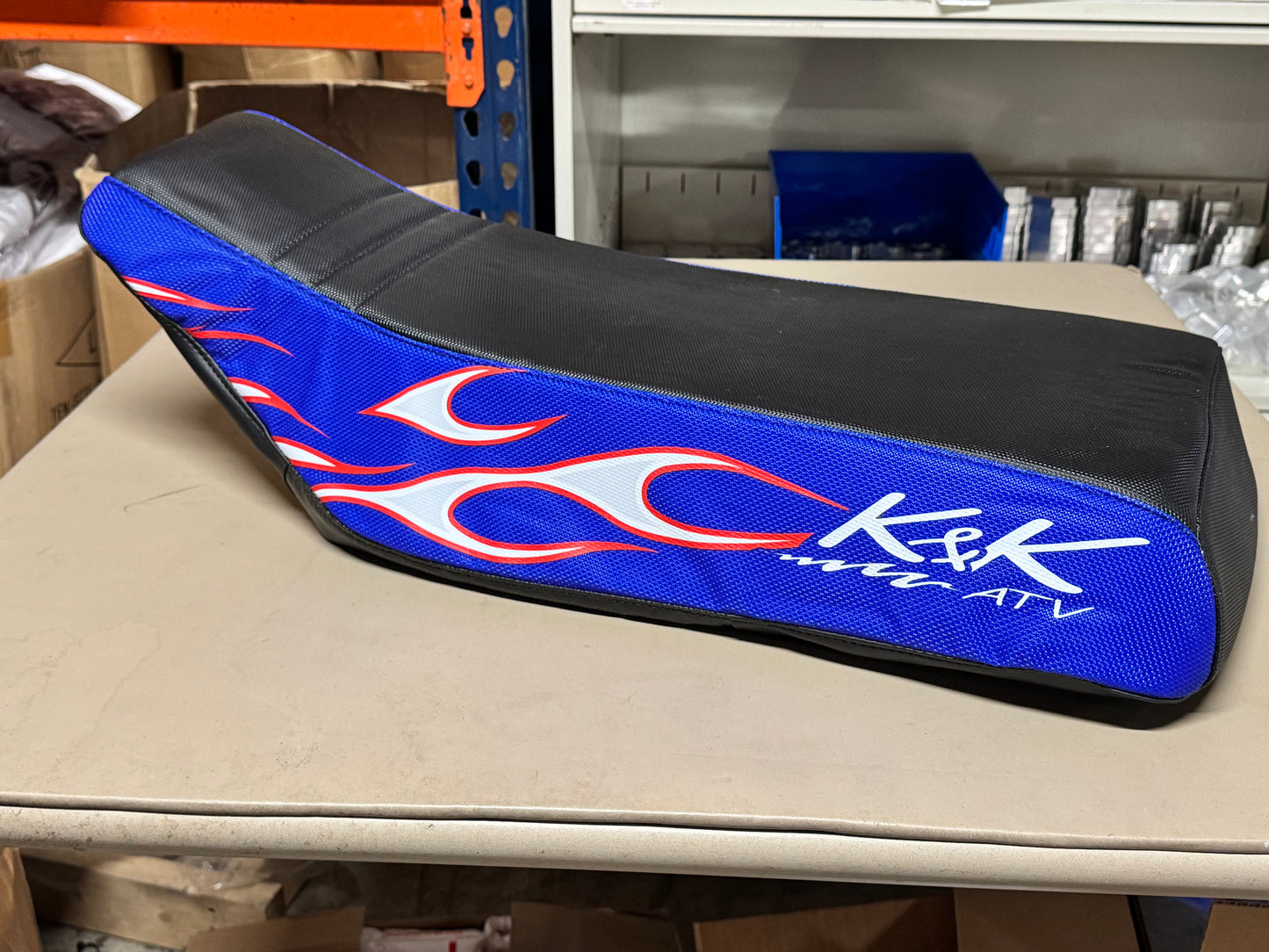 K&K 88-89 250R Blue Flame Seat Cover