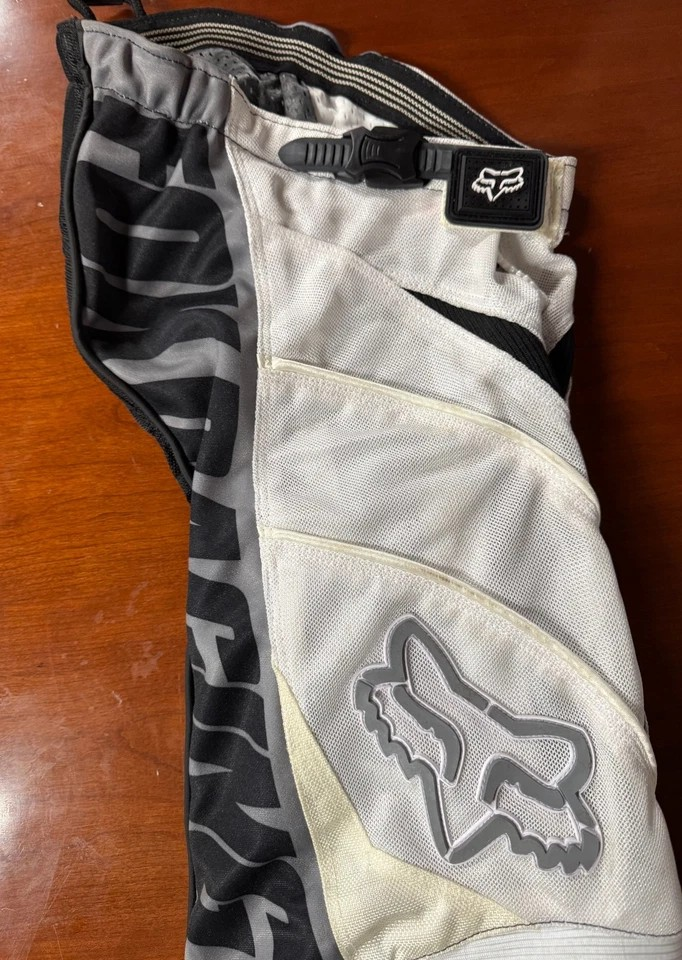 Fox Racing MX Vented Strafer Race Pants Size 28 Gray and White
