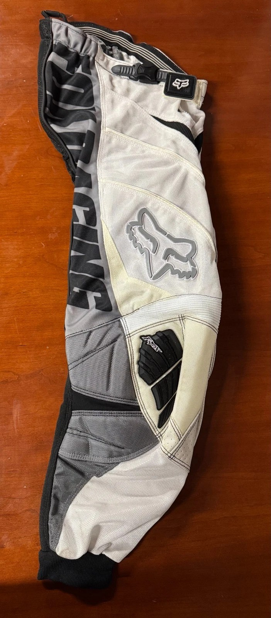Fox Racing MX Vented Strafer Race Pants Size 28 Gray and White